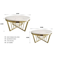 Salina Coffee Table 80cm Gold Base - White Marble
