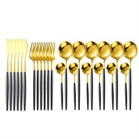 Deluxe Cutlery Set - Black & Silver