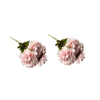 Artificial Bloomed Peony Bunch – Set of 2 Bunches – 45cm with 5 Flowers Each - White