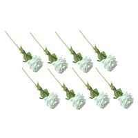 Artificial Single Stem Rose 50cm -Red - Set of 8 Stems