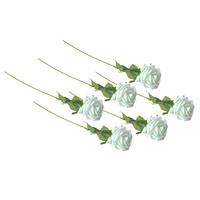 Artificial Single Stem Rose 64cm - Soft Pink- Set of 6 Stems