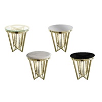 Salina Side Table 45cm Gold Base - White Marble