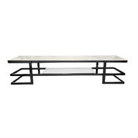 Alexa Black TV Unit - White Marble