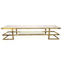 Alexa  Gold TV Unit - White Marble