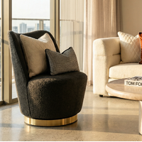 Interior Ave - Chateau Swivel Accent Chair - Charcoal Boucle