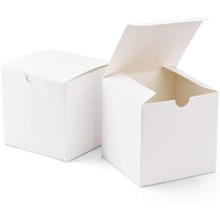 50 Pack of White 5cm Square Cube Card Gift Box - Folding Packaging Small rectangle/square Boxes for Wedding Jewelry Gift Party Favor Model Candy Choco