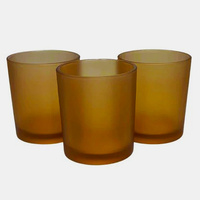 20 Pack Brown Frosted Glass Votive Tealight Candle Holders House Party Centerpiece Xmas Wedding Decor Glass Candlestick Party Decorations Bridal Valen