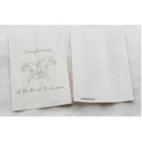 100 Pack Wedding Cake Bags Greaseproof Wax Paper Slice Take Home Favour Silver Doves