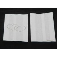 50 Pack Wedding Cake Bags Greaseproof Wax Paper Slice Take Home Favour Large Silver Heart