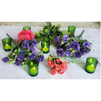 10 Pack Green Glass Votive Candle Holders Table Centreoieces  Xmas Wedding Anniversary Event Recption Party Function or Home Decor