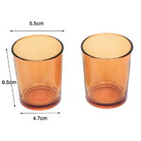 10 Pack Orange Glass Votive Tealight Candle Holders House Party Centerpiece Xmas Wedding Decor Glass Candlestick Party Decorations Bridal Baby Shower 