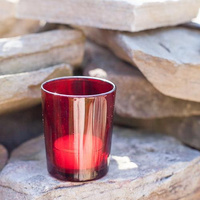 20 Pack Red Glass Votive Tealight Candle Holders House Party Centerpiece Xmas Wedding Decor Glass Candlestick Party Decorations Bridal Valentines Even