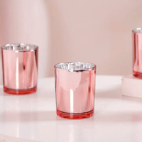 10 Pack Rose Gold Pink Votive Tealight Candle Holders Valentines Day Mercury  Wedding Decor Glass Candlestick Party Decorations Bridal Baby Shower Eve