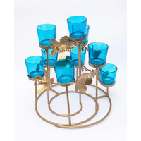 10 Pack Turquoise Glass Votive Tealight Candle Holders House Party Centerpiece Xmas Wedding Decor Glass Candlestick Party Decorations Bridal Baby Show