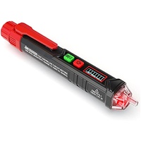 KAIWEETS HT100 Non Contact Voltage Tester AC Electricity Detect Pen 12V-1000V/48V-1000V Dual Range with LCD Display LED Flashlight Buzzer Alarm Wire B