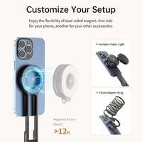 ULANZI MA30 Magnetic Phone Tripod Stand for iPhone - Aluminium Maglock Smartphone Mini Tripod Pocket Cell Phone Stand Dual-Sided Magnet Quick Mount Co