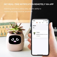 Intelligent Flower Pot, Electronic Bud, Maintenance Plant Assistant, Fun Interactive Flower Pot, Indoor Green Planting Monitoring, LCD Screen Display,