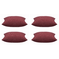 Pack of 4 Elements Deep Red Solid Base Colour Square Cushion Covers