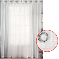 Pair of White Eyelet Sheer Curtains 140 x 225cm