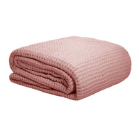 Cotton Waffle Blanket Dusk Blue Single