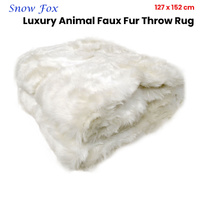 Radisson Snow Fox Luxury Animal Faux Fur Throw Rug 127 x 152 cm