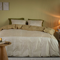 Bedding House Sanna Gold 100% Cotton Percale Quilt Cover Set Queen