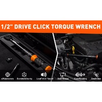 3Pc 1/2" Drive Click Torque Wrench Ratchet Socket  Adaptor Extension WorkShop