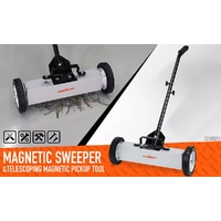 18Inch Magnetic Pick Up Sweeper With Wheels 45LBS Lawn Sweeper Roofing Tools