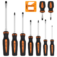 10Pcs Magnetic Screwdriver Set Phillips Slotted Magnetizer Non-Slip Handle Tool