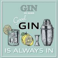 Gin - 2025 Square Wall Calendar 16-Month Premium Planner Christmas New Year Gift