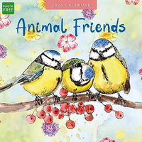 Animal Friends 2025 Square Wall Calendar Animals 16 Months Premium Planner Gift