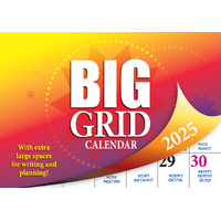Big Grid - 2025 Rectangle Wall Calendar 13 Months Large Date Boxes Easy Planning