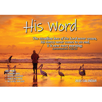 His Word - 2025 Rectangle Wall Calendar 13 Months Inspirational Bible Verses