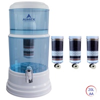 Aimex 20L Benchtop Water Purifier Maifan Stone with 3 X 8 Stage Fluoride Reduction Filters