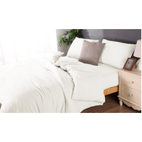 Microflannel duvet cover and sheet comb set king white