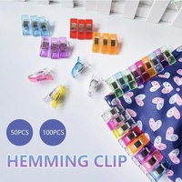 50Pcs Sewing Quilting Clips Wonder Craft Fabric Clamp DIY Colourful or Clear Option - Clear