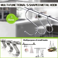 12cm Stainless Steel S Shape Hooks Kitchen Hanger Rack Clothes Hanging Plant Holders - 10PCS