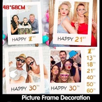 1Th 18Th-60Th Photo Booth Props Picture Frame Wedding Birthday Party Decoration - Happy 18TH