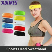 Aolikes Headbands Sweatband Cotton Hair Gym Yoga Stretch Sport Sweat Band - Yellow