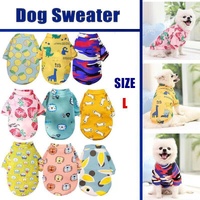 L Size Cute Pet Dog Warm Jumper Sweater Clothes Puppy Cat Knitwear Knitted Coats Winter - Blue Rabbit