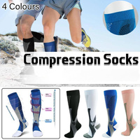 Copper Compression Socks for Running Travel Sports Anti Fatigue Support S/M Unisex - White