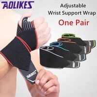 Aolikes 1 Pair Adjustable Wrist Support Wrap Strap Compression Hand Brace Au - Blue (1 Pair)
