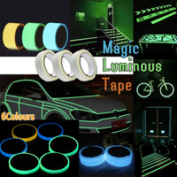 2cm x 3m Glow in the Dark Fluorescent Tape Self-Adhesive Strip for Marking and Decor - Yellow 2cm*3m