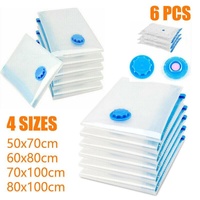 6PCS Vacuum Storage Bags Clothes Space Saver Organiser Seal Bags 4 Sizes - 50x70CM-6PCS