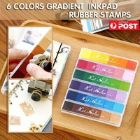 Gradient Color Ink Pad Inkpad Rubber Stamp Water Based Diy Finger Print 10 Colours - S6 Pink
