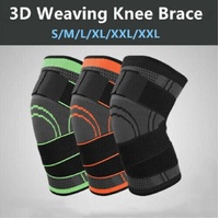 3D Weaving Knee Brace Breathable Sleeve Support Running Jogging Joint Pain Leg Black - Black-S