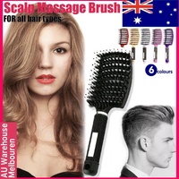 Detangle Nylon Boar Bristle Brush Hairbrush Smooth Hair Head Scalp Massage Comb - Purple *1 Unit