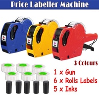 Tag Gun Labeller Kit With 6 Rolls Labels And 5 Inks Roller - Yellow
