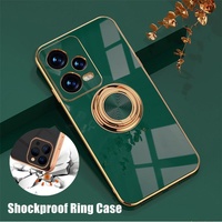 Dark Green Luxury Shockproof Silicone Ring Case Stand Cover for iPhone 14 13 12 Pro Max - iPhone 7/8/SE2