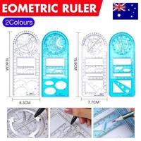 Multifunctional Geometric Ruler Student Mathematics Drawing Tools School Office - Blue-Senior High School